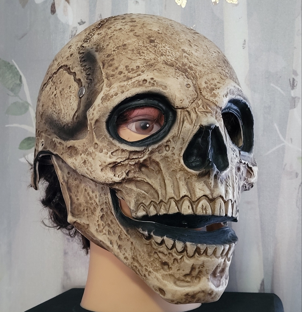 Skull Mask W/ Movable Jaw Durable Flexible Latex Adult Unisex Halloween Cosplay